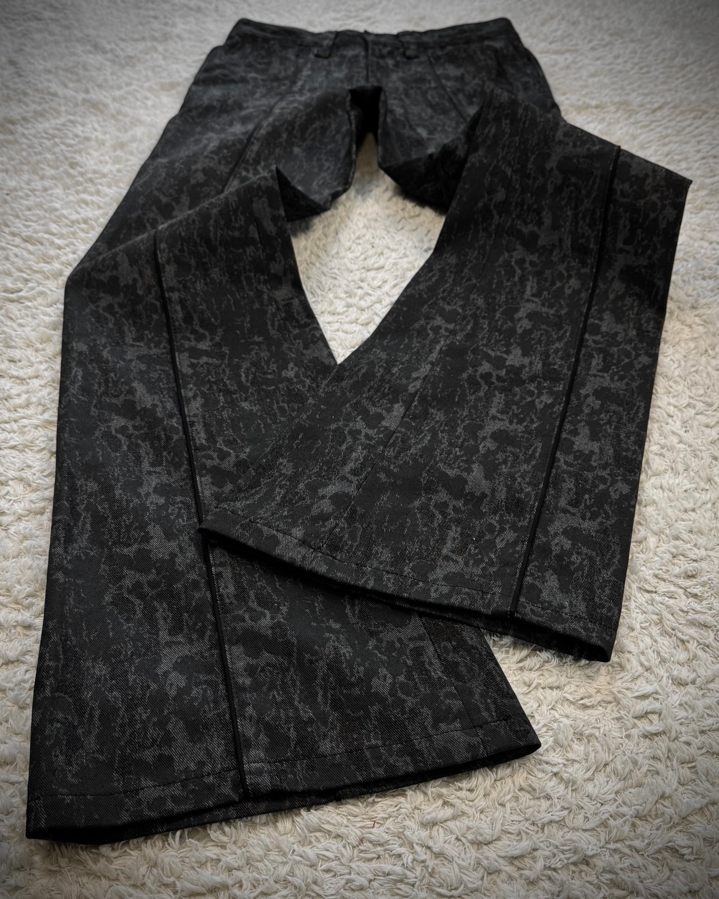 Tornado Mart Shadow Pattern Bell Bottom Flared Pants