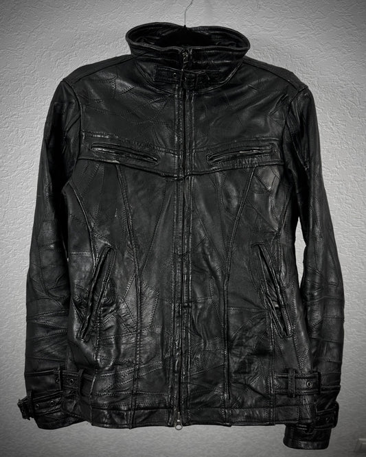 Semantic Design Leather Patchwork Jacket