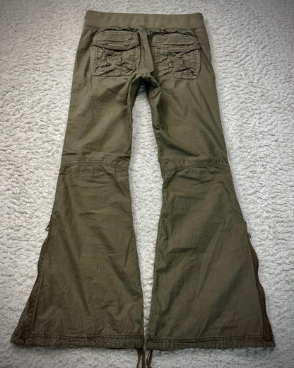 G.O.A Khaki Bell Bottom Flared Cargo Pants