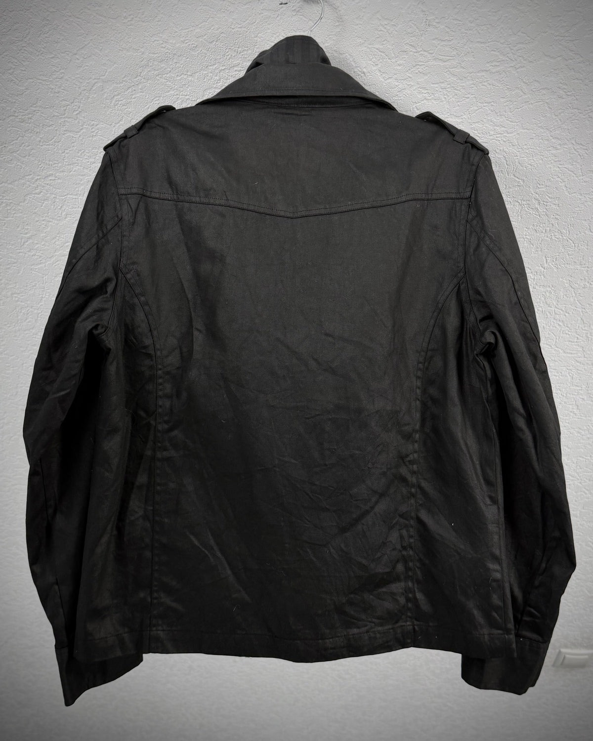 In The Attic Double Zip Layered Waxed Studded Jacket