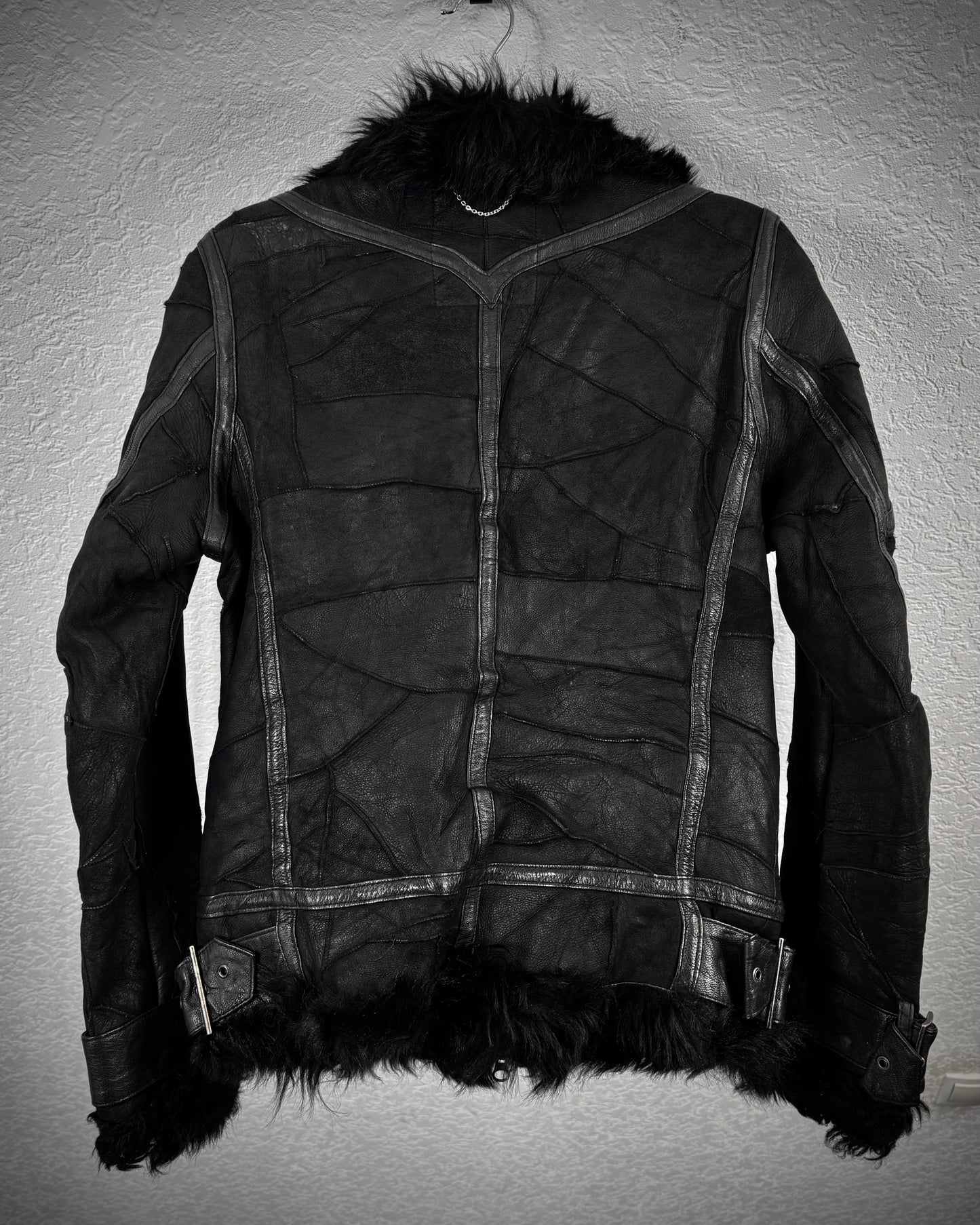 Varentine Fur Lined Leather Patchwork Jacket