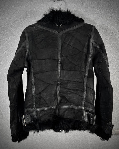 Varentine Fur Lined Leather Patchwork Jacket