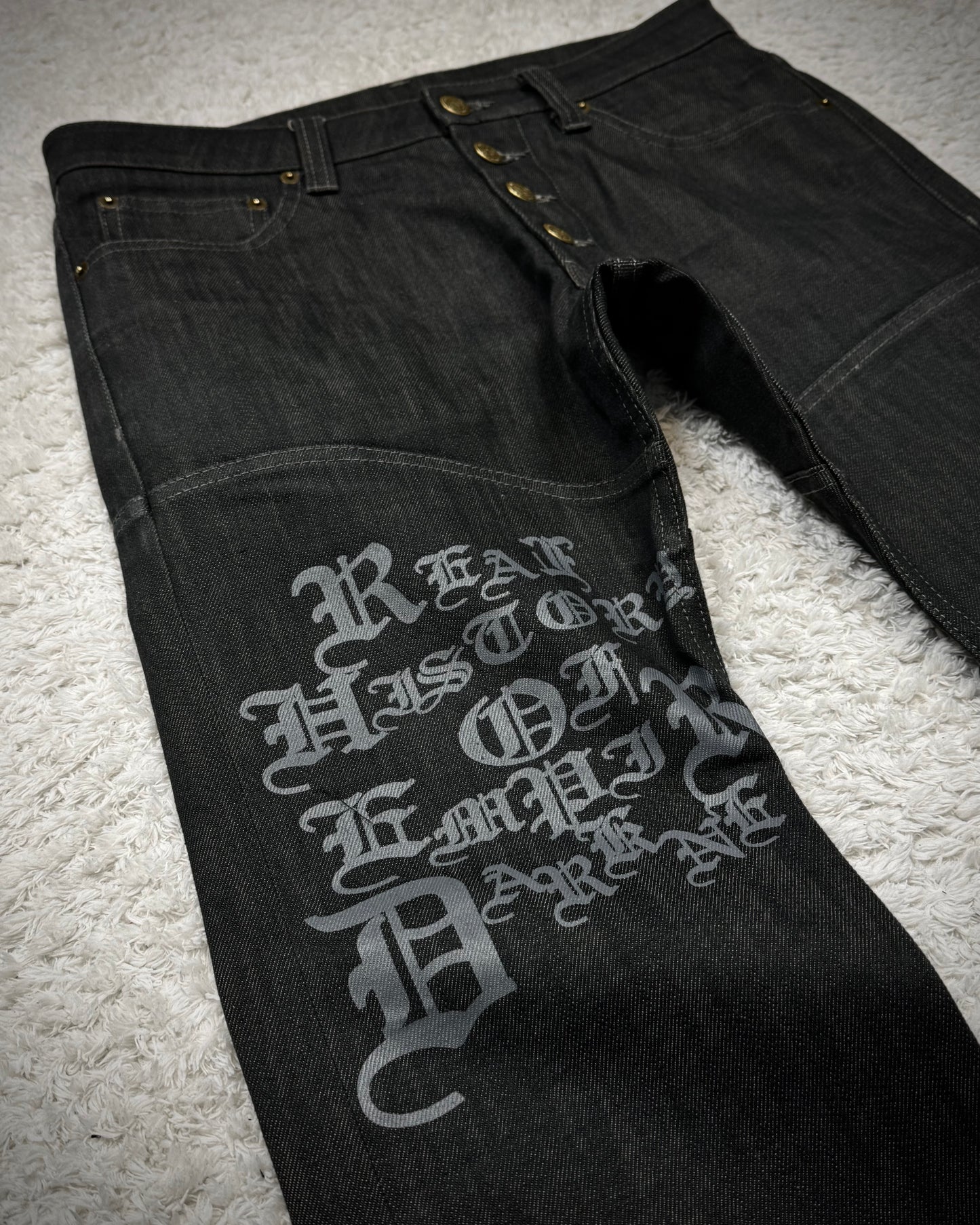 Tornado Mart Gothic Lace Up Flared Jeans