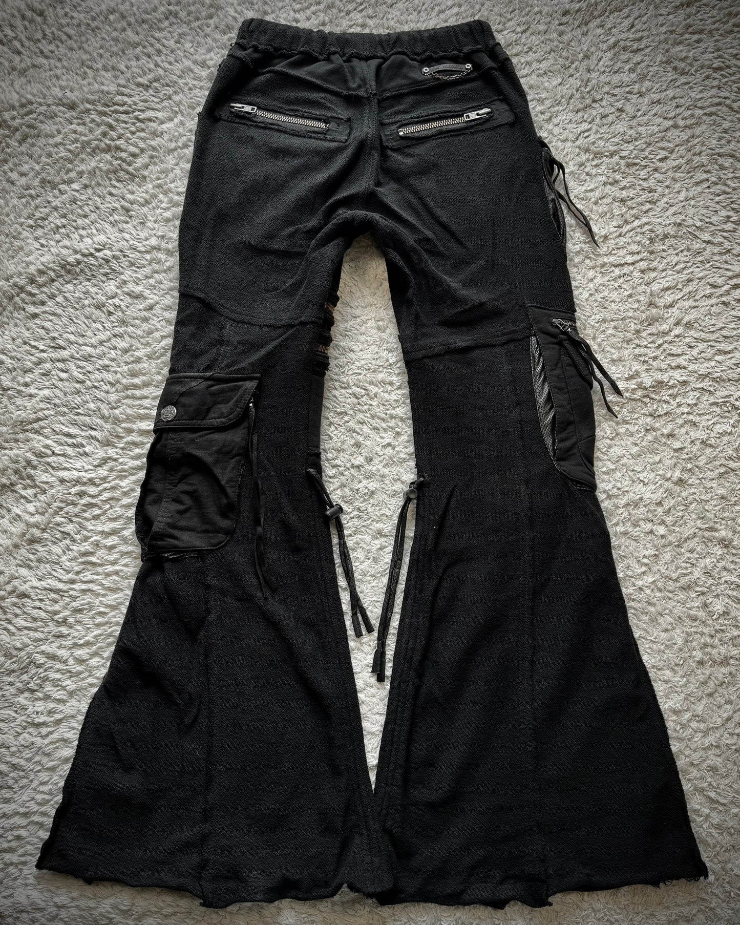 14th Addiction Python Detailed Flared Cargo Sweatpants