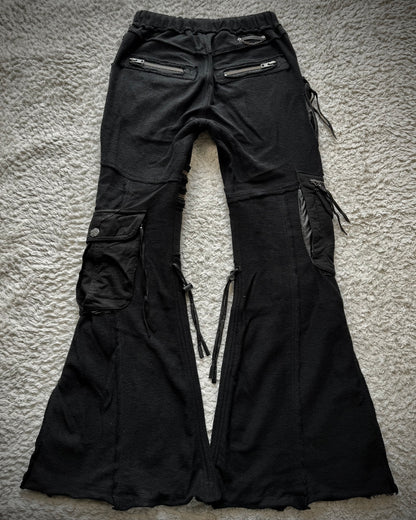 14th Addiction Python Detailed Flared Cargo Sweatpants