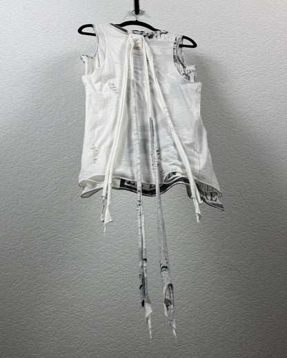 Share Spirit Double Layered String Attachments Tank Top