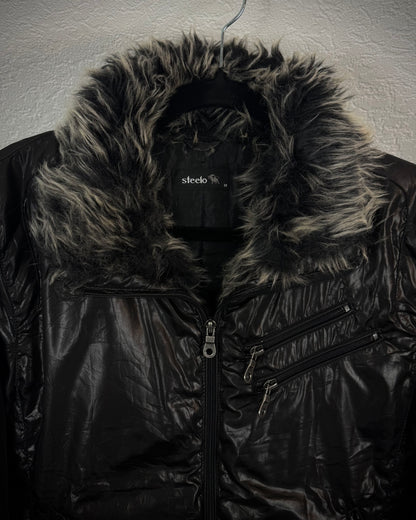 Steelo Fur Collar Lined Lightweight Puffer Jacket