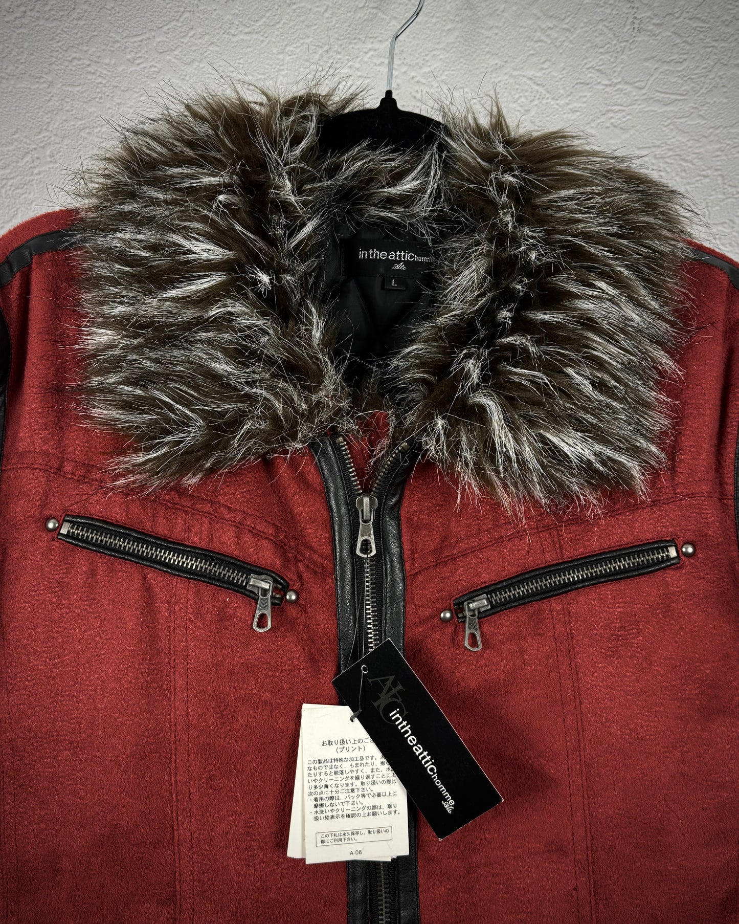 In The Attic Crimson Fur Suede Jacket
