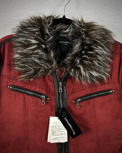 In The Attic Crimson Fur Suede Jacket