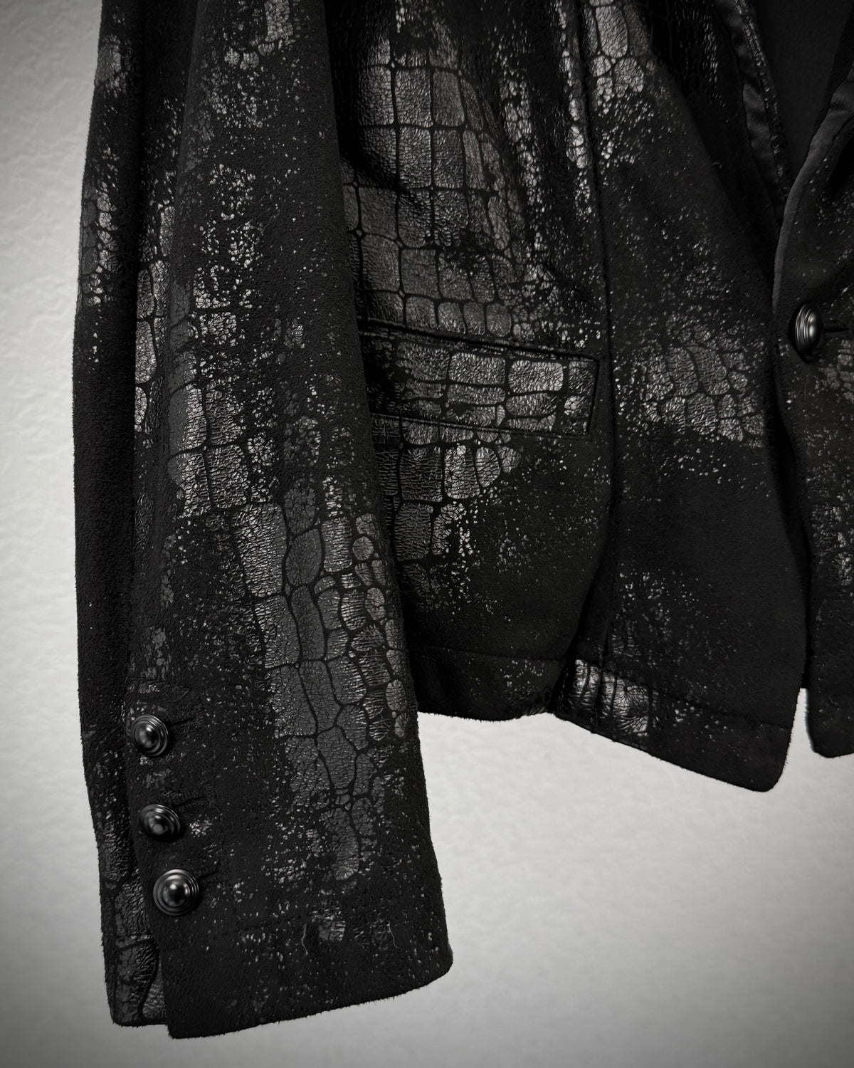 Xfrm Crocodile Waxed Peaked Blazer