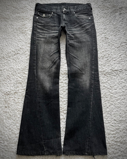 Tornado Mart Clawmarks Washed Spiral Flared Jeans