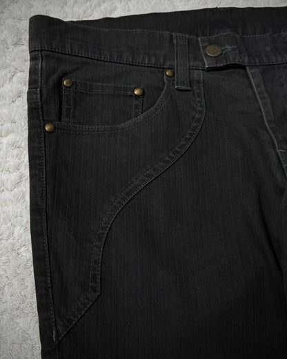 Tornado Mart Pin Striped Lace Up Flared Pants