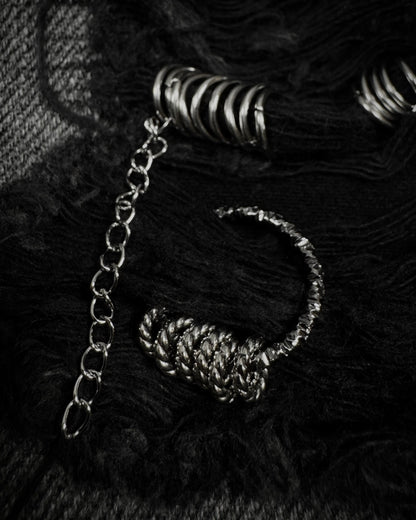 K.U.I Pierced Python Detailed Lace Up Flared Jeans