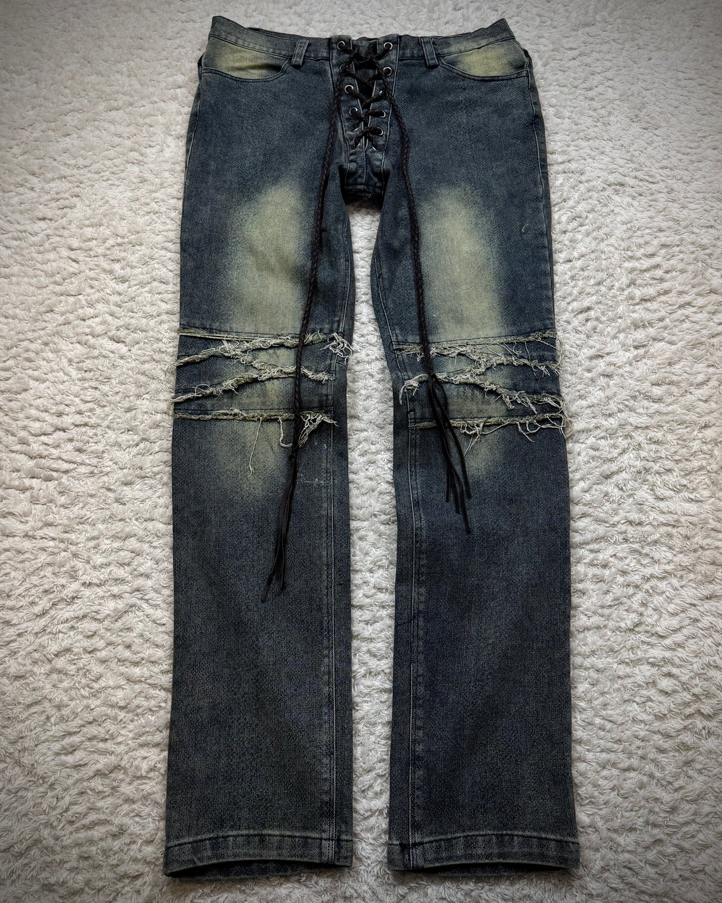 The Space Between Us Mud Washed Lace Up Jeans