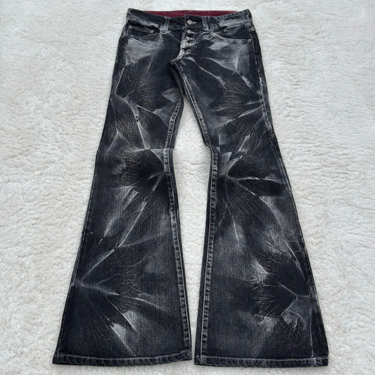 Tornado Mart Ice Shatter Wash Flared Jeans