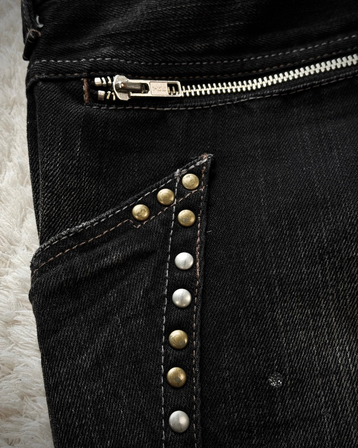 Ikka Silver Splatter Studded Pockets Bootcut Jeans