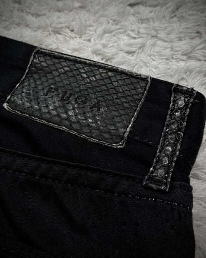 Fuga Python Detailed Clawmarks Waxed Slim Bootcut Pants