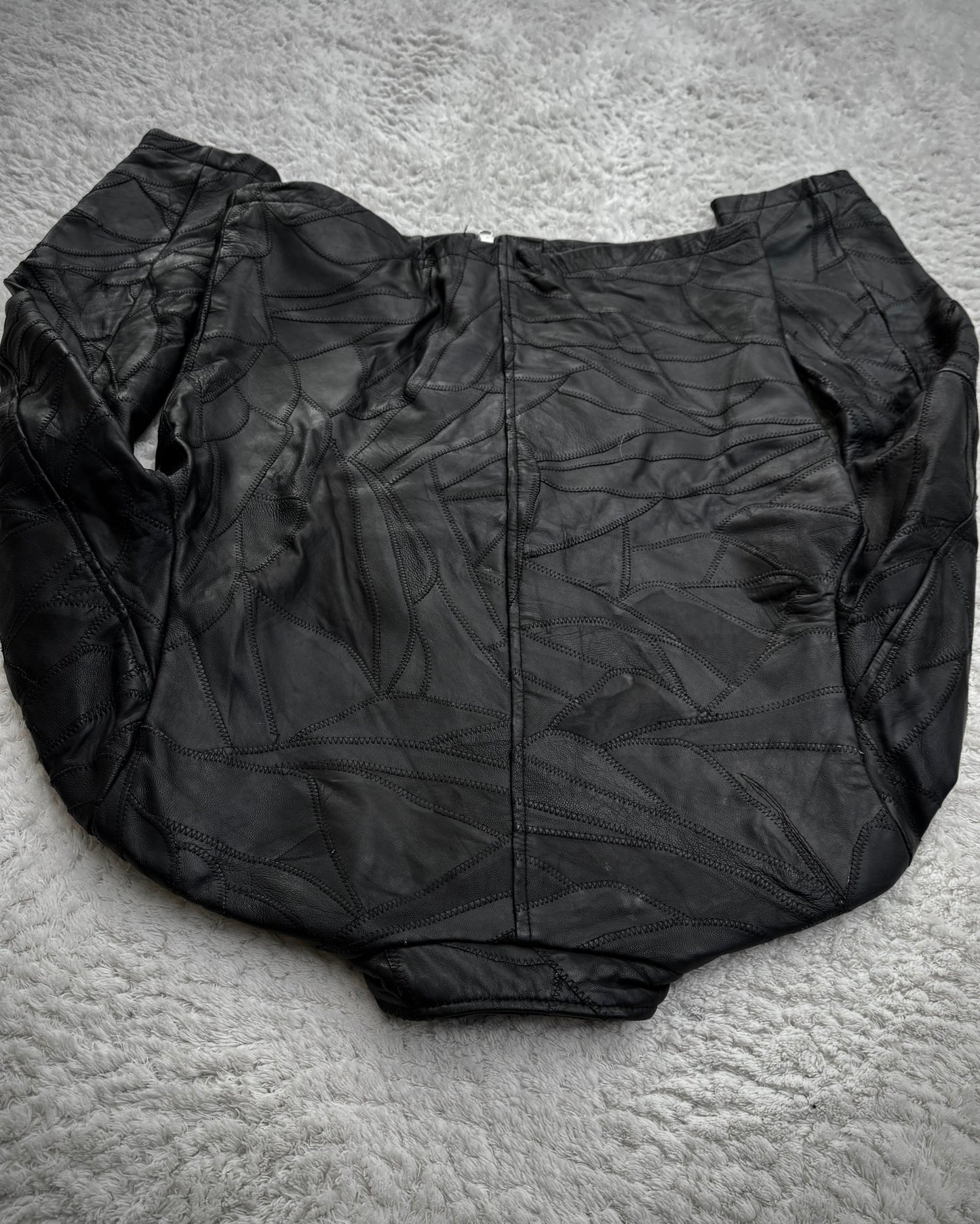 Army Of No! Scar Stitched Leather Patchwork Jacket