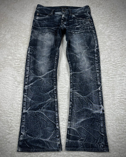 Wild Life Frost Washed Spider Web Bootcut Jeans
