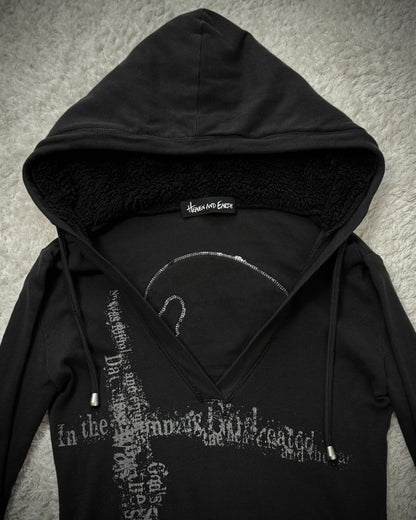 Heaven & Earth Pierced Distressing Skull Hoodie