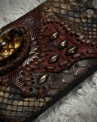 Freebird iPhone 15 Pro Scar-Stitched Studded Python Case