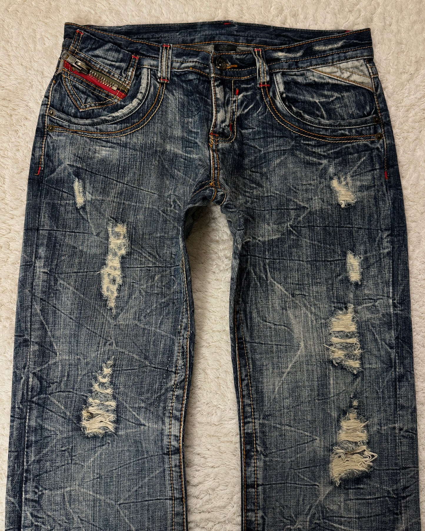 Semantic Design Honeycomb Washed Vintage Boocut Jeans