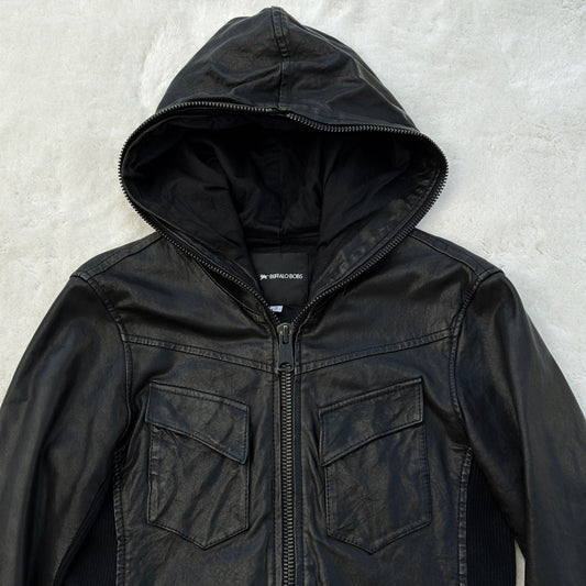 Buffalo Bobs Hooded Leather Jacket