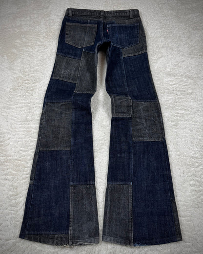Tornado Mart Raw Denim Patchwork Flared Jeans