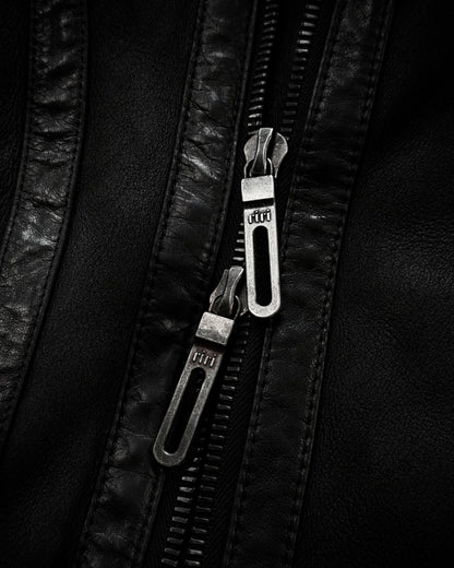 GalaabenD Lamb Fur Lined Leather Jacket