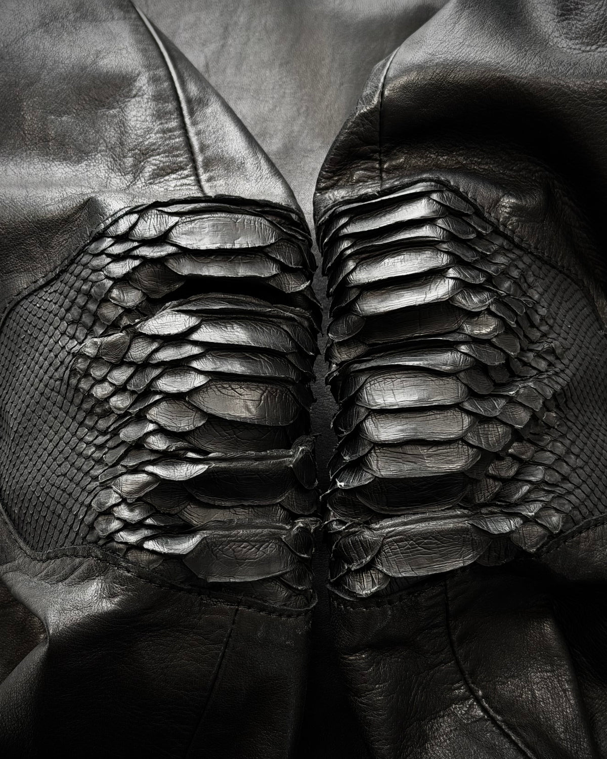 IfSixWasNine Python Elbow Horse Leather Jacket