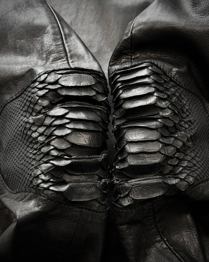 IfSixWasNine Python Elbow Horse Leather Jacket
