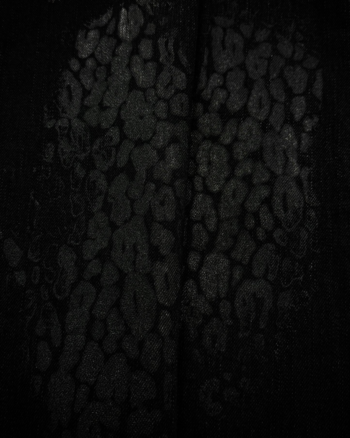 Tornado Mart Leopard Waxed Flared Jeans