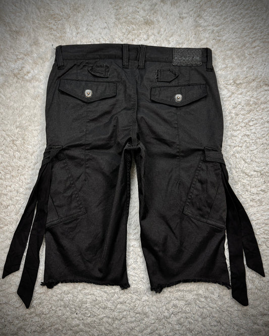Fuga Fringed Luster Bondage Gas Mask Cargo Shorts