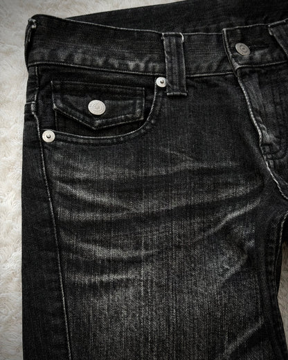Tornado Mart Clawmarks Flap Pocket Spiral Flared Jeans
