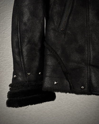 A+F Chunky Faux Fur Luster Textured Jacket