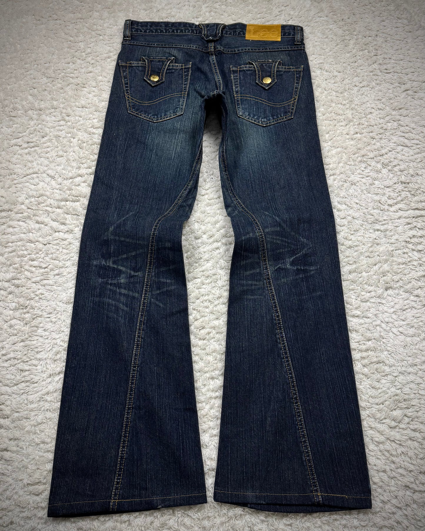 Lee Cross Studded Spiral Flared Jeans