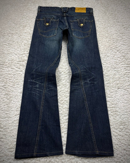 Lee Cross Studded Spiral Flared Jeans