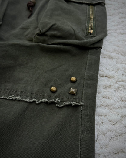 Midas Military Studded Laced Flared Cargo Pants