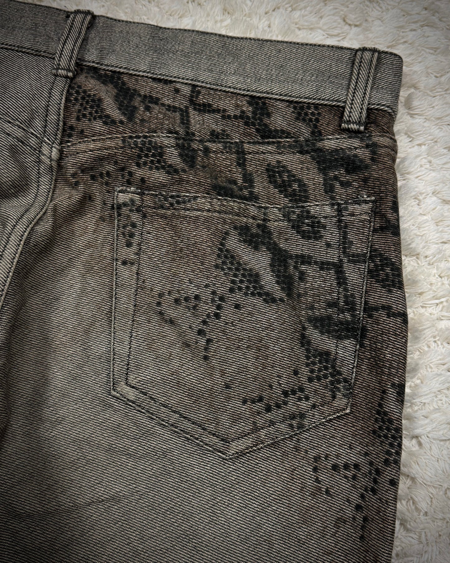 5351 Pour Les Hommes Python Pattern Bootcut Pants