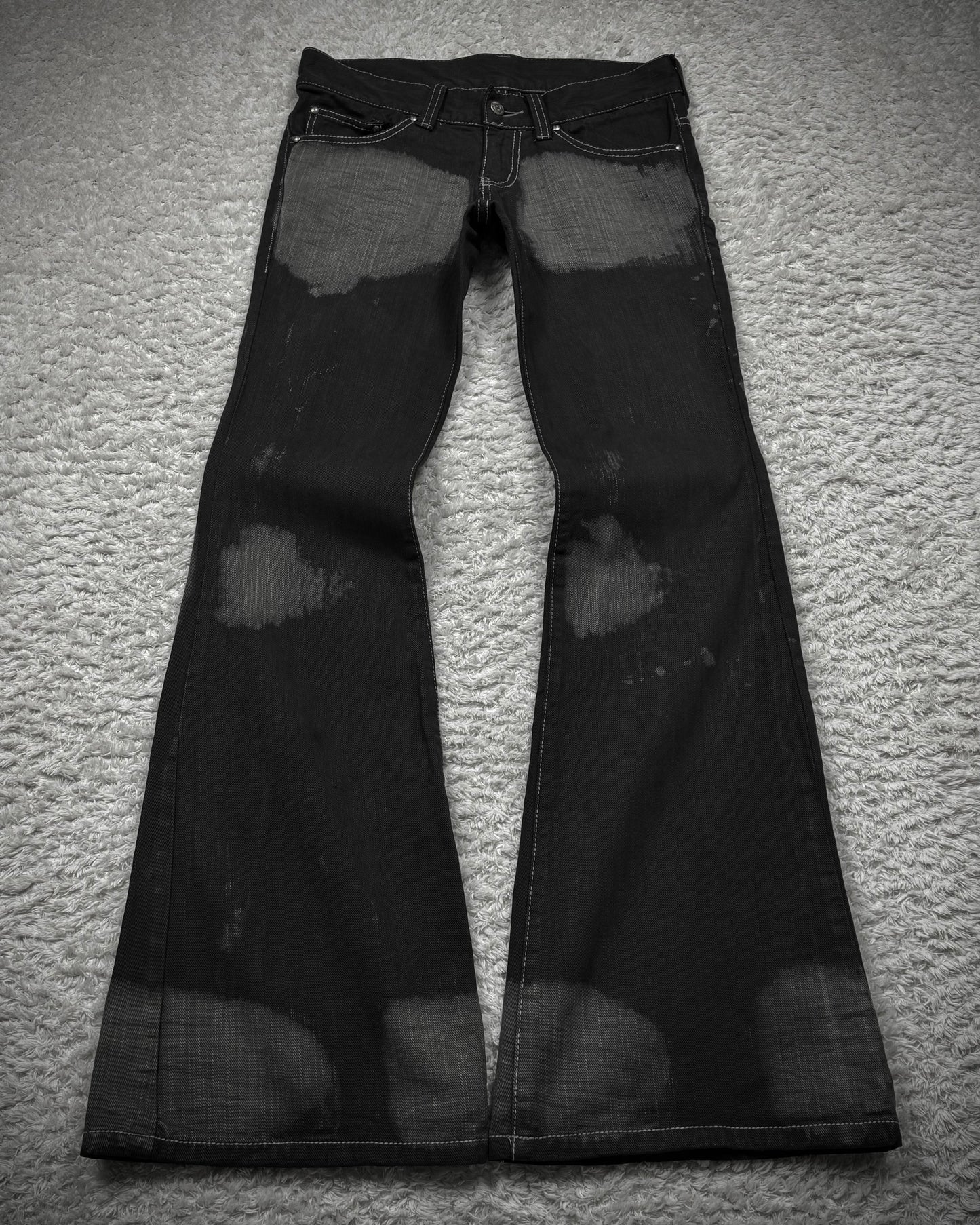 Tornado Mart Smoked Charcoal Washed Flared Jeans
