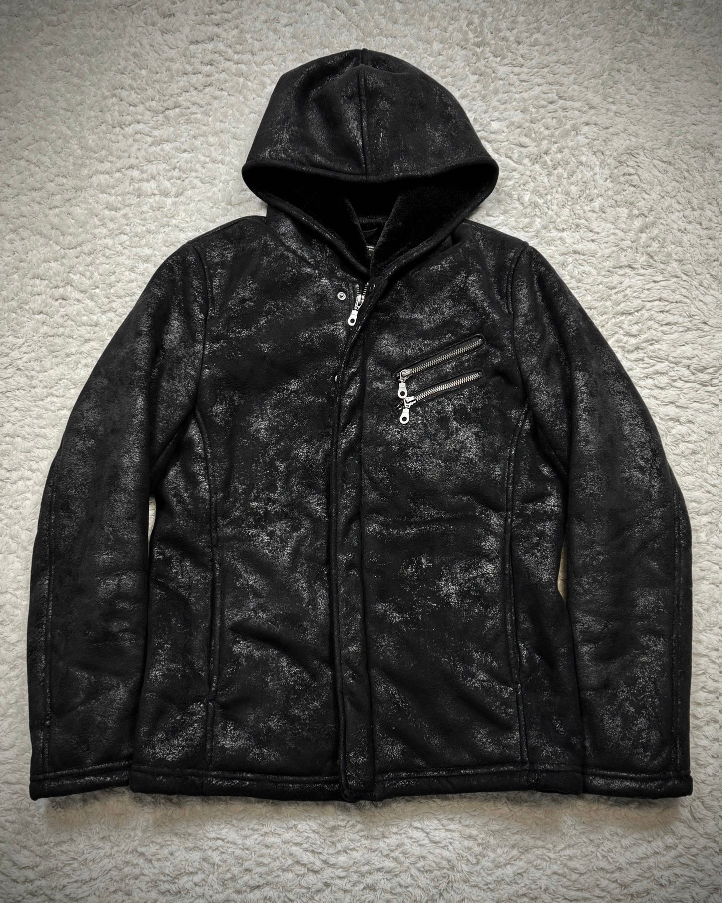 Louis Chavlon Cracked Wax Zip Up Hoodie