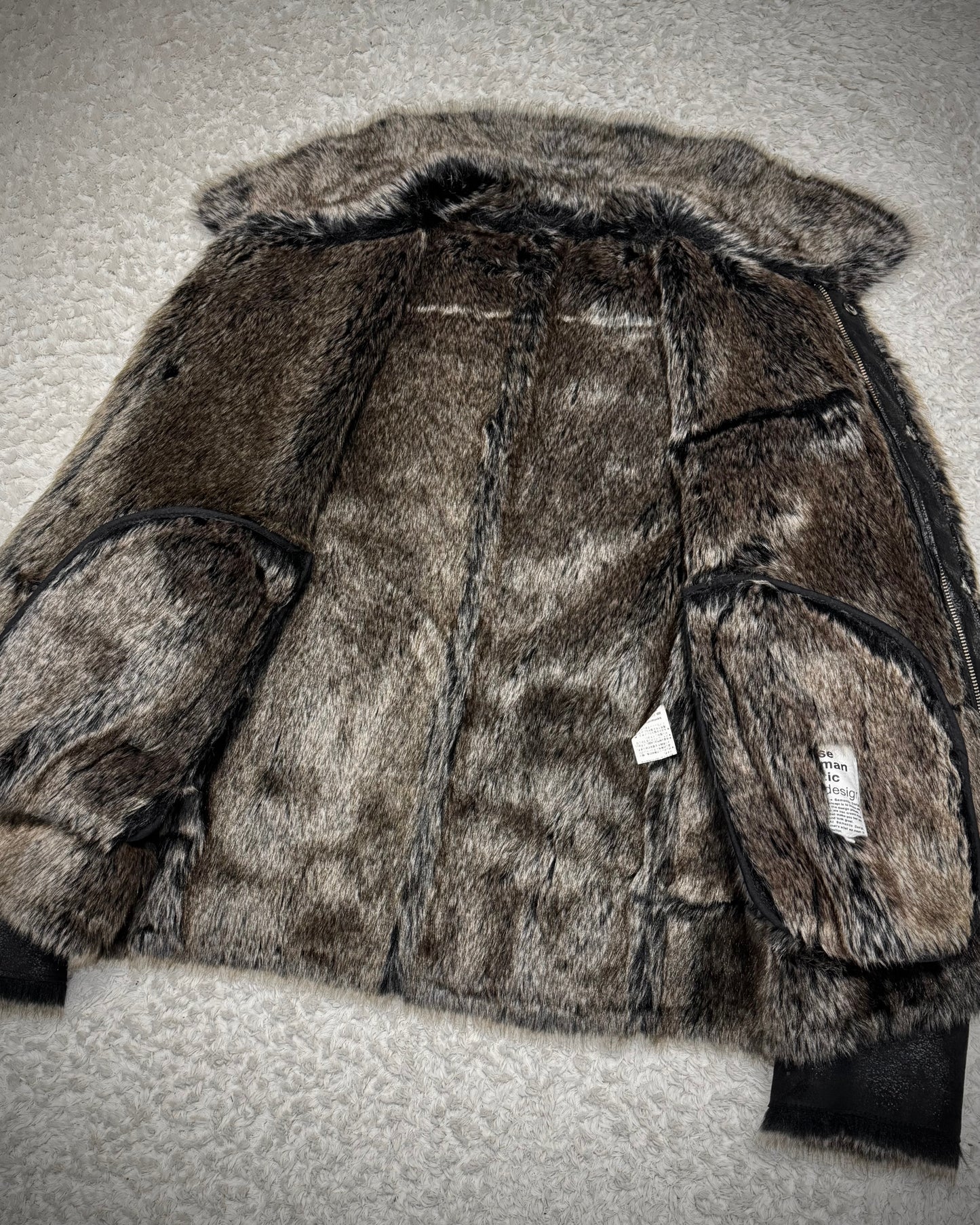 Semantic Design Fur Interior Luster Textured Jacket