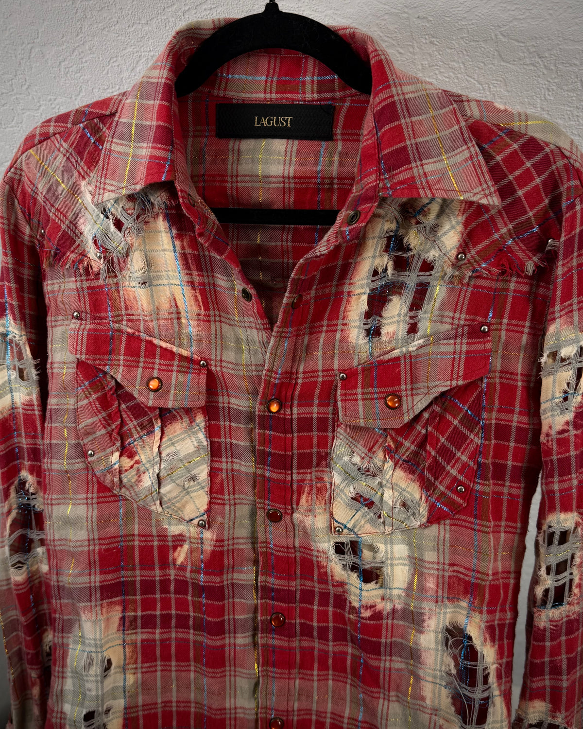 Lagust Crashed Farmer Flannel Button Up Shirt