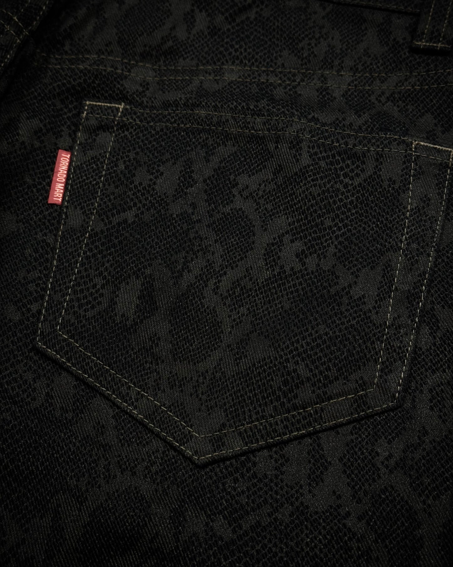 Tornado Mart Python Pattern Flared Pants