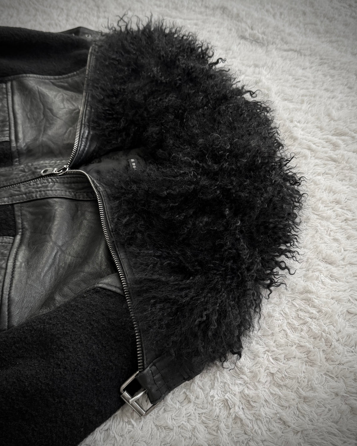 Le Donne Di Fur Wool Leather Jacket
