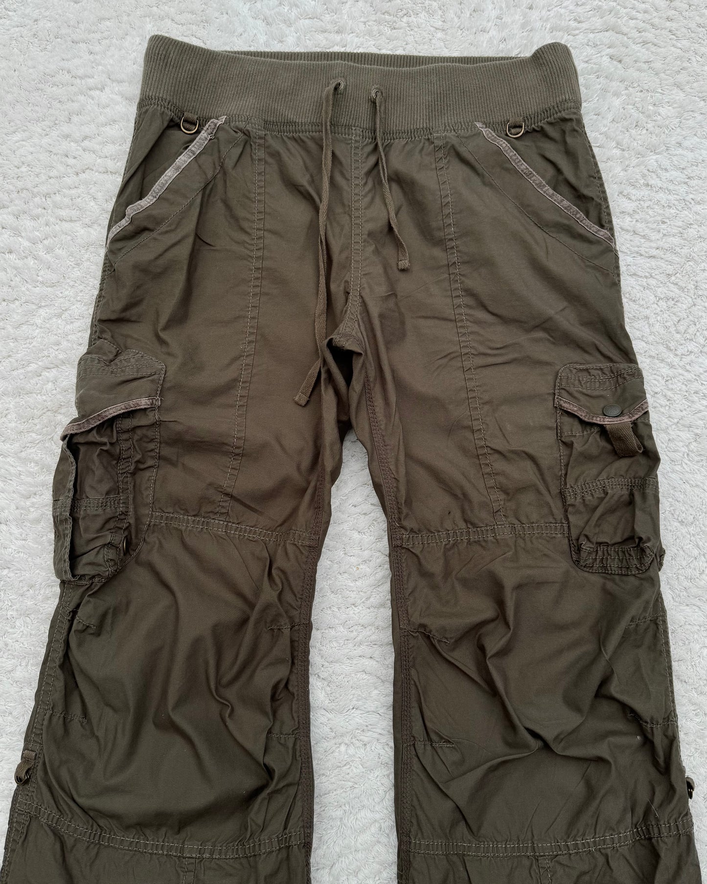 G.O.A Military Khaki Flared Cargo Pants