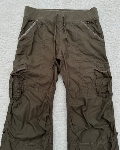 G.O.A Military Khaki Flared Cargo Pants