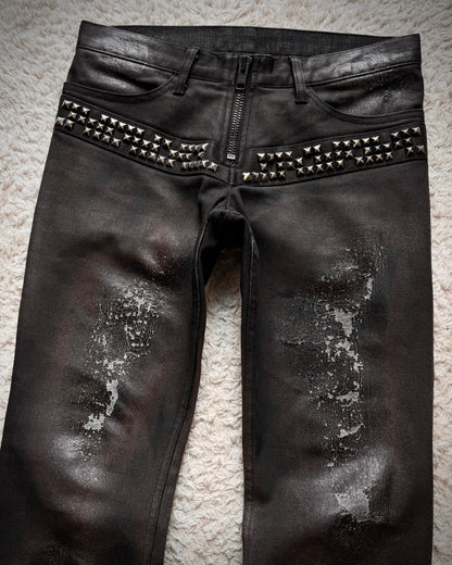 LED Rechwe Veronica Arizona Studded Waxed Flared Jeans