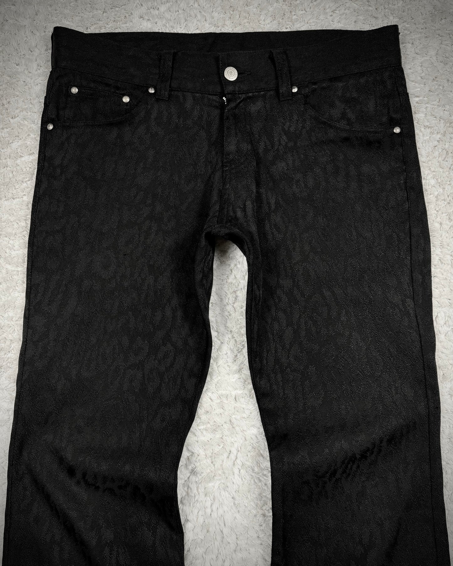 Tornado Mart Leopard Pattern Flared Dress Pants