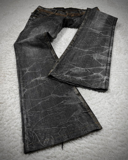 Tornado Mart Python Belted Flared Jeans